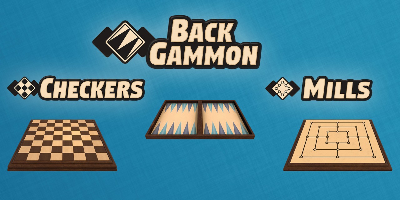 3 in 1 Game Collection: Backgammon + Checkers + Mills