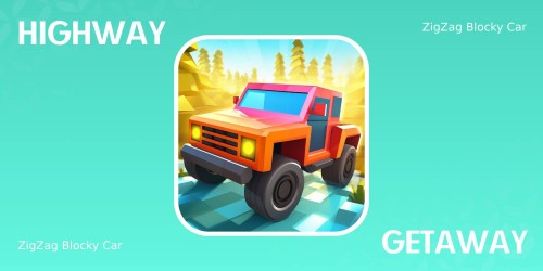 Highway Getaway: ZigZag Blocky Car